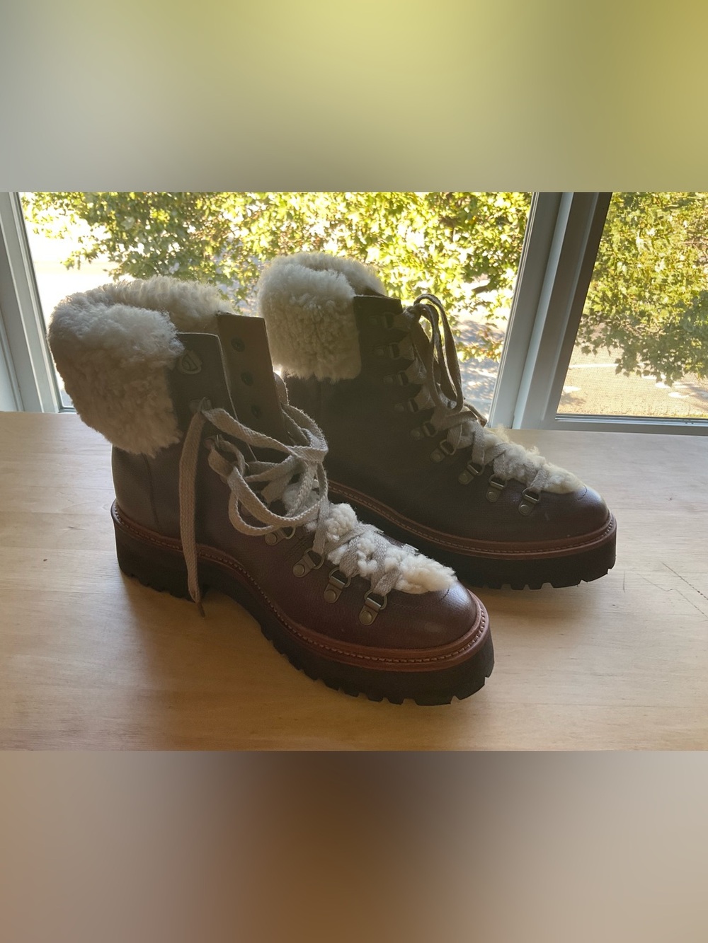 Grenson Nanette shearling hiking boots